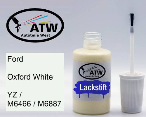 Ford, Oxford White, YZ / M6466 / M6887: 20ml Lackstift, von ATW Autoteile West.